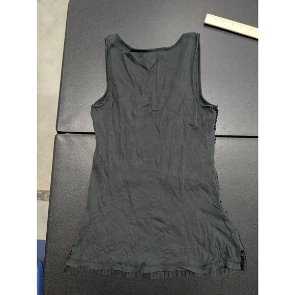 Express Women's Black Sequined Tank Top (Stretchy Fabric) - Party Shirt Women's - Picture 2 of 4